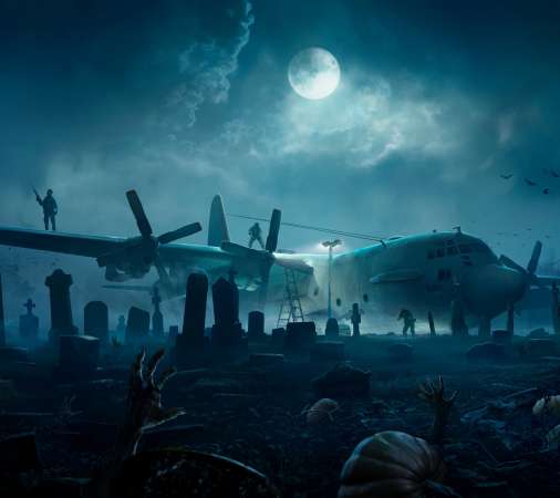 Zombie Gunship Mvil Horizontal fondo de escritorio