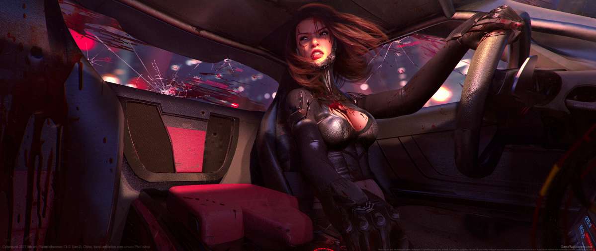 Cyberpunk 2077 fan art ultrawide fondo de escritorio 01