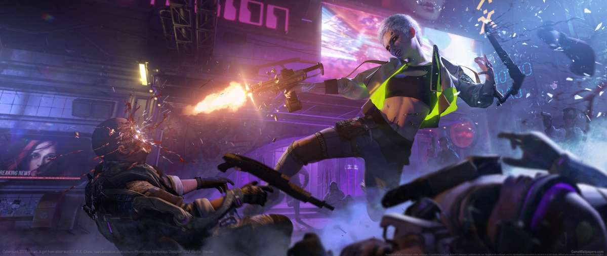 Cyberpunk 2077 fan art ultrawide fondo de escritorio 03