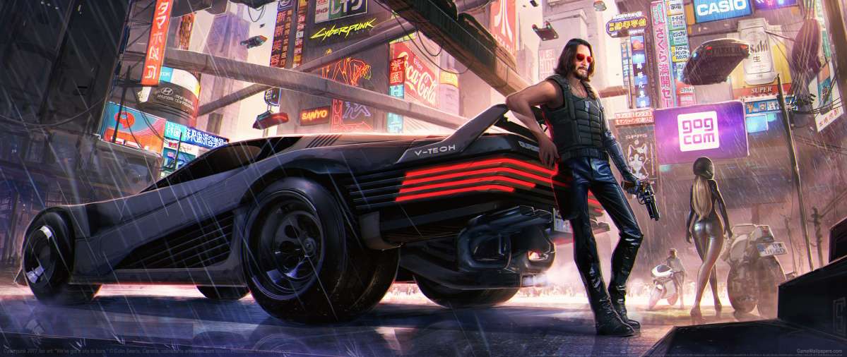 Cyberpunk 2077 fan art ultrawide fondo de escritorio 04