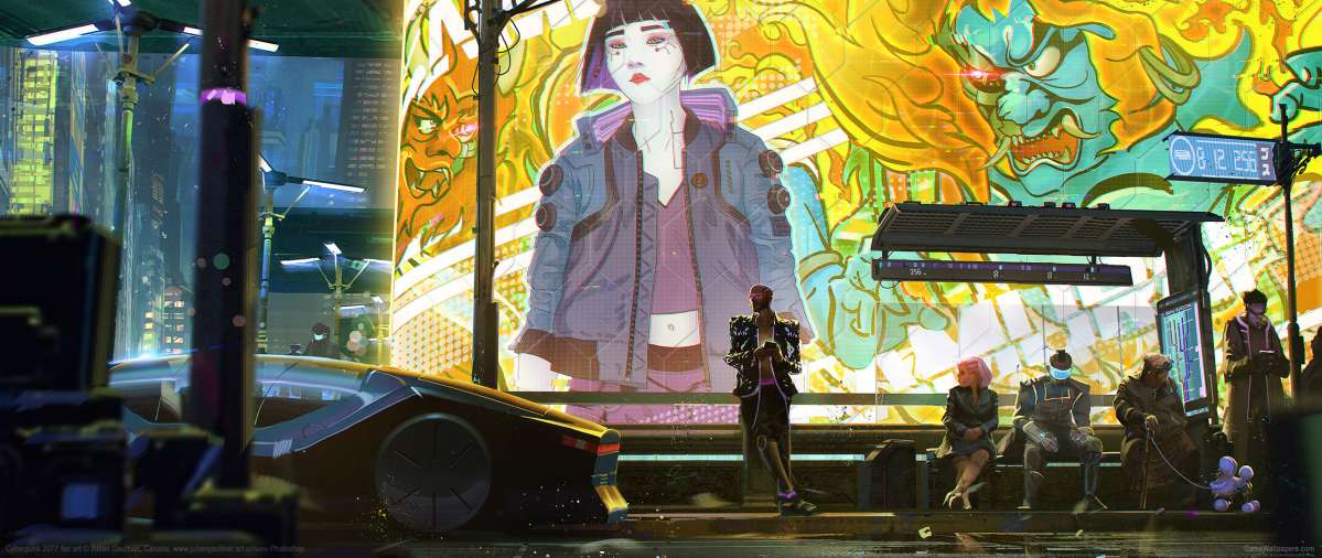 Cyberpunk 2077 fan art ultrawide fondo de escritorio 05