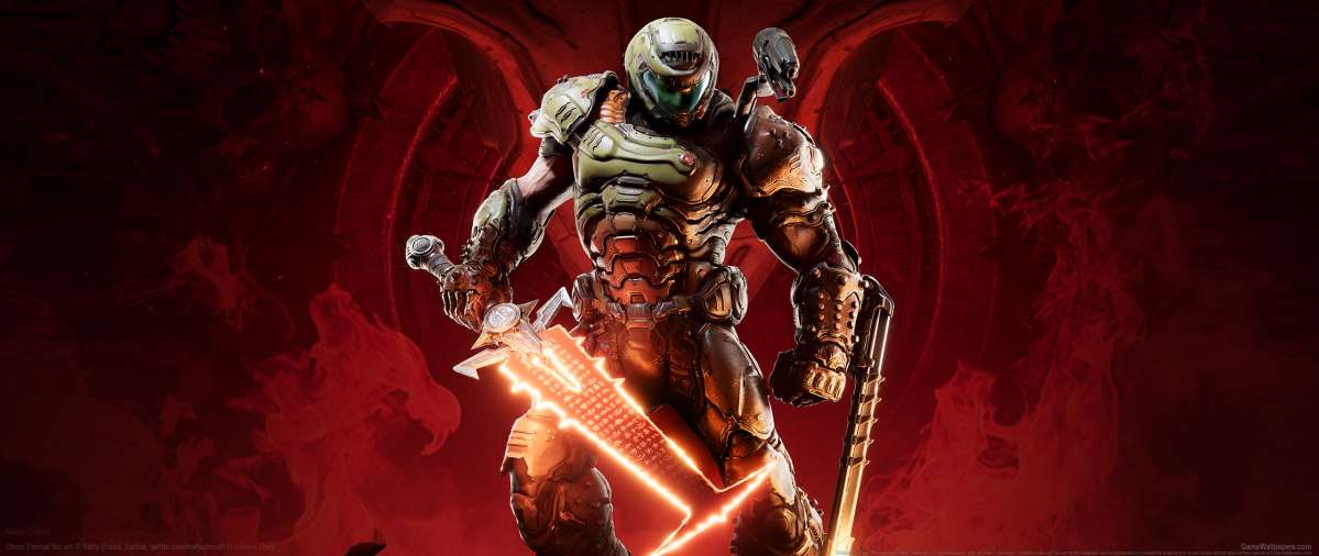 Doom Eternal fan art ultrawide fondo de escritorio 01
